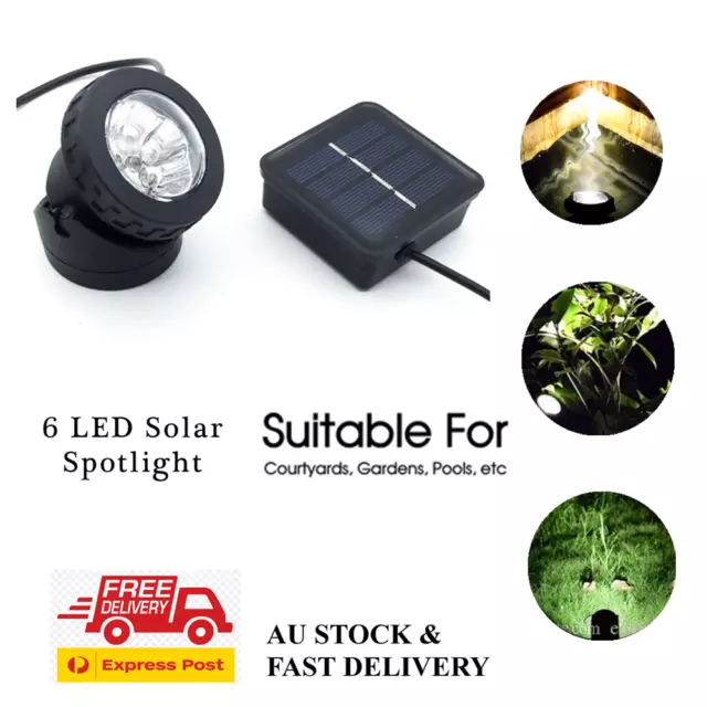 6 LED Solar Powered Spotlight Outdoor Garden Landscape Yard Spot Light Lawn Lamp