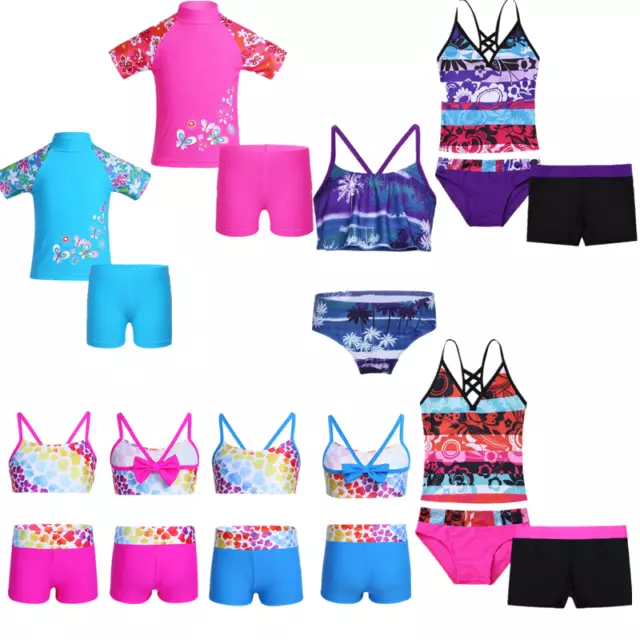 Kids Baby Girls Swimwear Bathers Swimsuit Swimming Bathing Rash Vest Bikini Suit