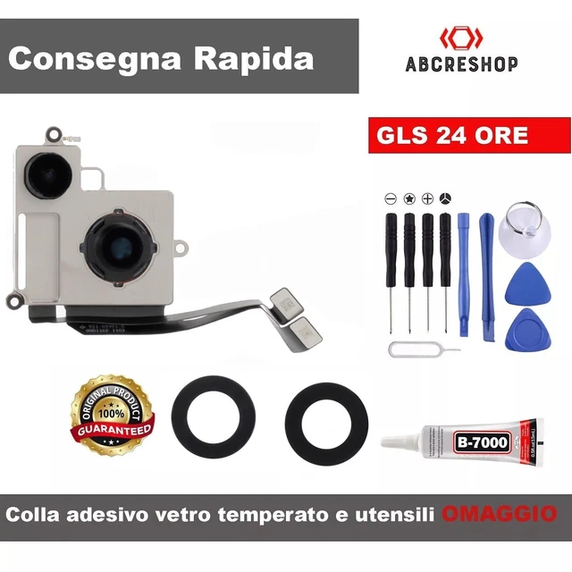 Kit 2 Lenti In Vetro Per Fotocamera Posteriore IPhone 11 – Ricambio Con Adesivi Double Face