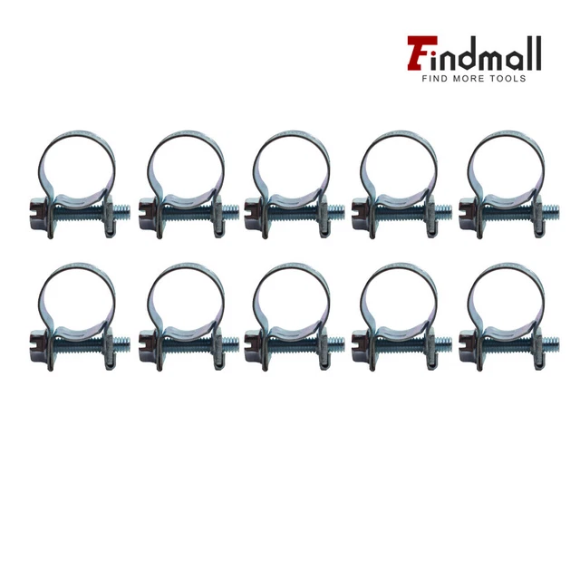 Findmall 10Pcs 19/32 Inch (13mm-15mm) Fuel Injection Hose Clamp/Auto Fuel Clamps