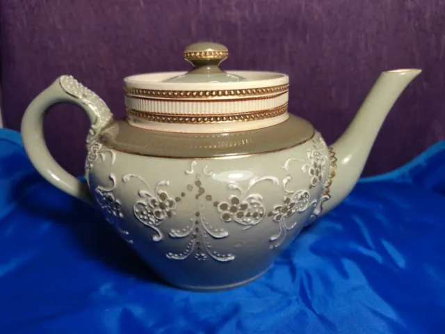 Antique  Macintyre  Moorcroft Pottery 'Gesso Faience' Teapot.