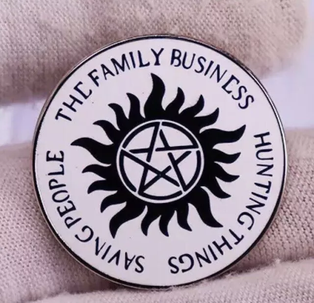 Supernatural Winchester Family Hunting Things Saving People Pin Badge