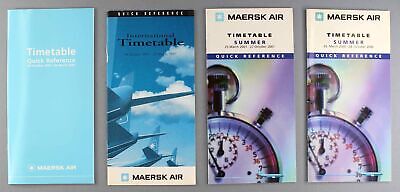 Maersk Air Airline Timetables X 4 - 1997 2000 2001 2001/2