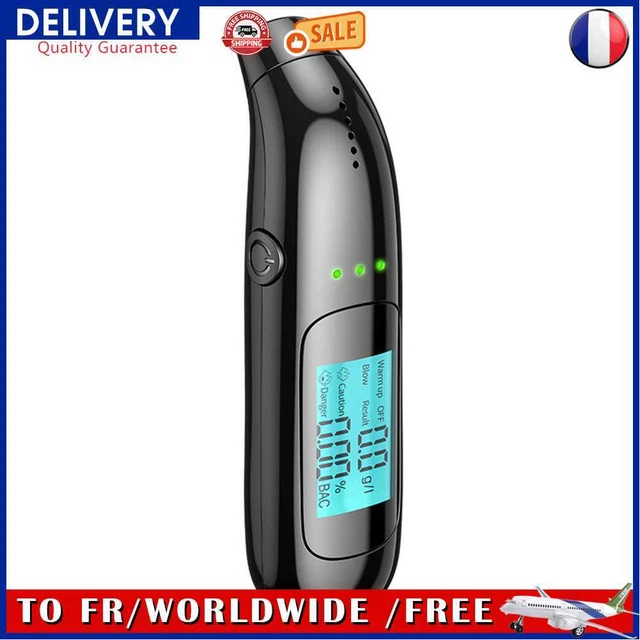 Automatic Alcohol Tester Non-contact LCD Professional Breath Tester (Black)