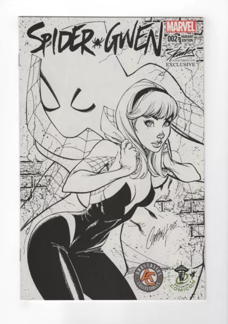 Spider-Gwen #2 J. Scott Campbell ECCC Stan Lee Anastasia Sketch B&W Variant (NM)