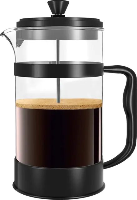 KICHLY French Press Kaffeemaschine- Tragbare Cafetière Mit Dreifachfilter- Hitze