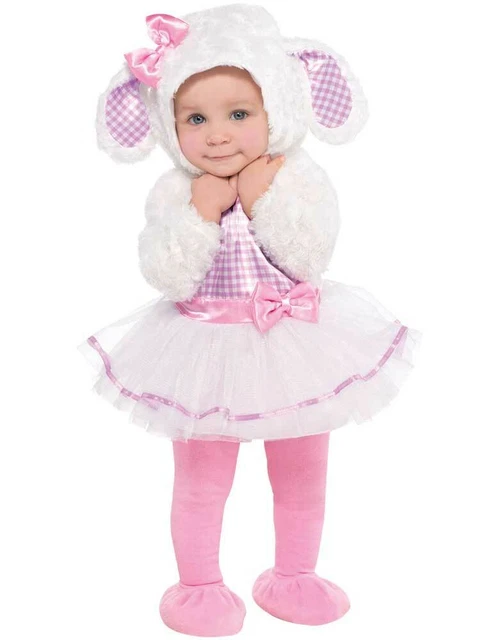 Abito da bambina bambino carino rosa Natale piccolo agnello pecora costume abito elegante