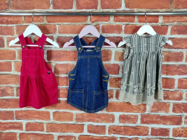 Baby Girls Bundle Age 9-12 Months Next Mothercare Pinafore Dress Denim Cord 80Cm