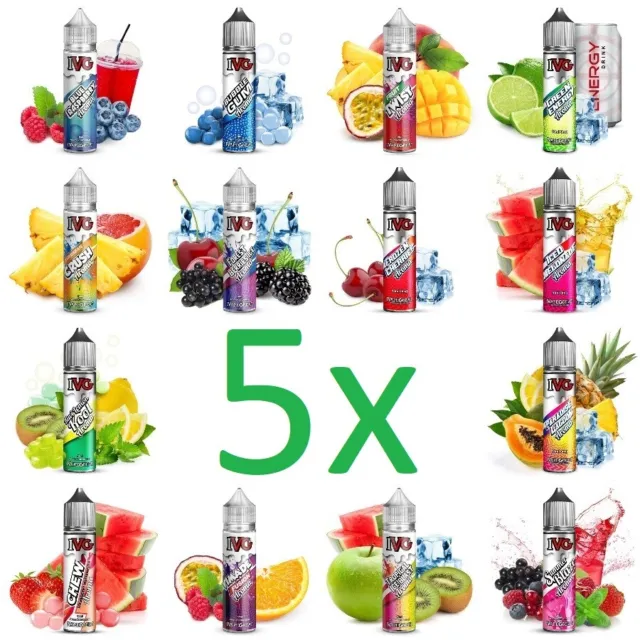 5 x IVG Aroma je 10ml (50ml) Longfill Flavour für 300ml E-Zigaretten E-Liquid