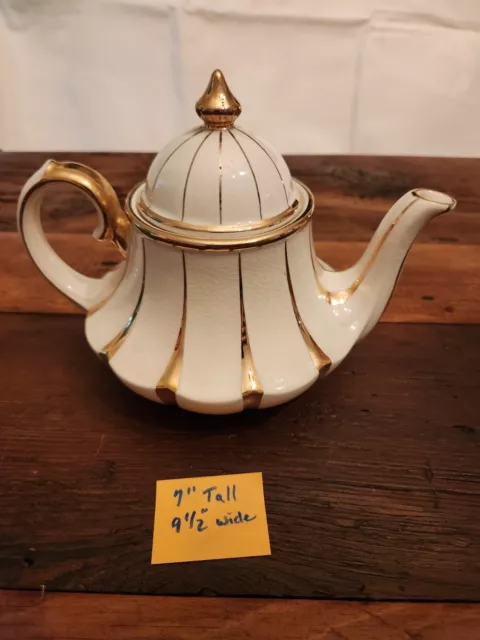 Vintage Sadler England Gold Trim Carousel Tea Pot