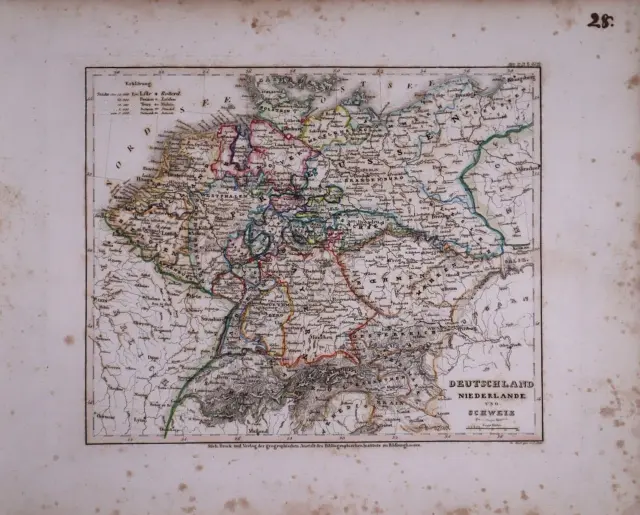 1831 Universal Atlas Historical Map ~ GERMANY - HOLLAND - BELGIUM ~(10x12)-#1254 2