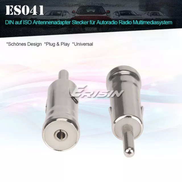 Car Stereo ISO Male Plug to Din Aerial Antenna Adaptor Converter Connector