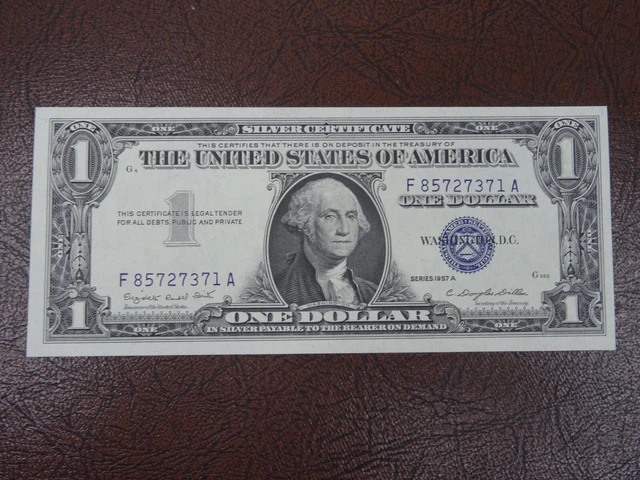 1957-A One Dollar Silver Certificate Uncirculated $1 Blue Seal - US Paper Money