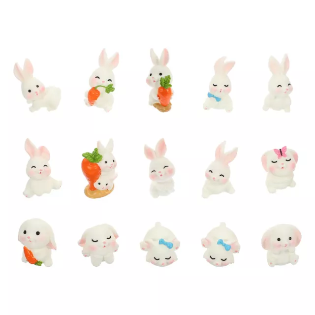 15 Pcs Rabbit Ornament Kid Toys Dining Table Decoration Animal