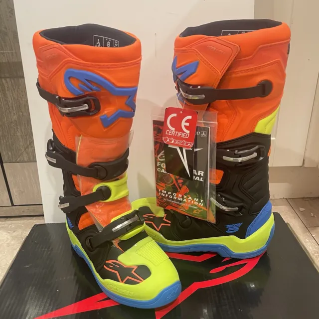 Alpinestars Tech 5 Enduro Boots - Orange/Yellow - US 8 EU 42 - BRAND NEW