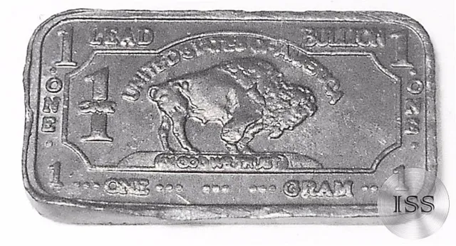 Fine .999 Lead Ingot One Gram, Pure Buffalo Bar, Collectible Elemental Bullion