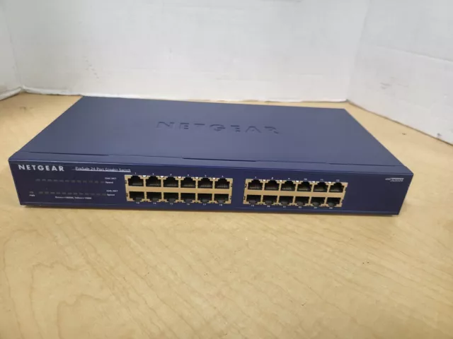 Netgear ProSafe JGS524 Blue 24-Port Gigabit Ethernet Rackmount Unmanaged Switch Netgear ProSafe JGS524 Blue 24-Port Gigabit Ethernet Rackmount Unmanaged Switch