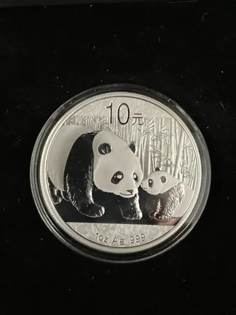 2011 China Panda Silver 1 Oz Coin, BU. China Panda 10 Yuan 1 Oz .999 Silver