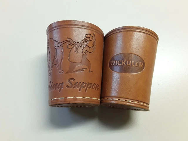 Würfelbecher Aus Leder Mit Geprägtem Thorshammer Braun