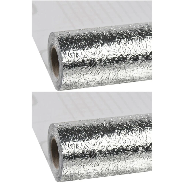 Rotolo Adesivo Alluminium 61cmx3mt Per Cassetti Mobili Armadi Parati