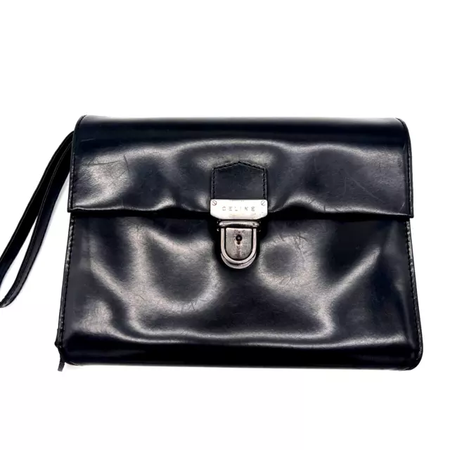 Celine  Leather Clutch Bag Black