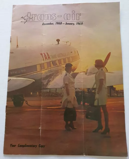 TRANS-AIR TAA FLIGHT MAGAZINE 1969 Vintage Trans Australia Airlines 60s Era