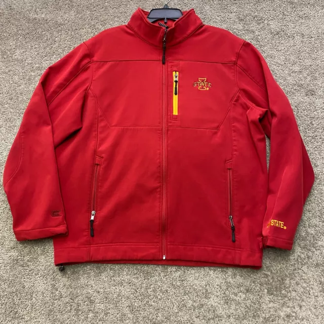Iowa State Cyclones Jacket Mens XL Red Full Zip Softshell Athletic Colosseum