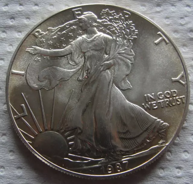 Silbermünze  USA  American Silber Eagle  Liberty  1 Dollar 1 oz 1987 999 Silber