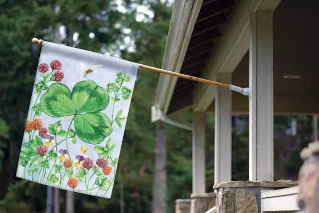 Toland Clover and Bee 28x40 Spring Flower St Patrick's Day House Flag 2