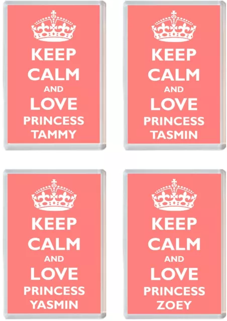 Keep Calm and Love Princess ' VARIOUS NAMES ' Jumbo Fridge Magnet - Present Gift