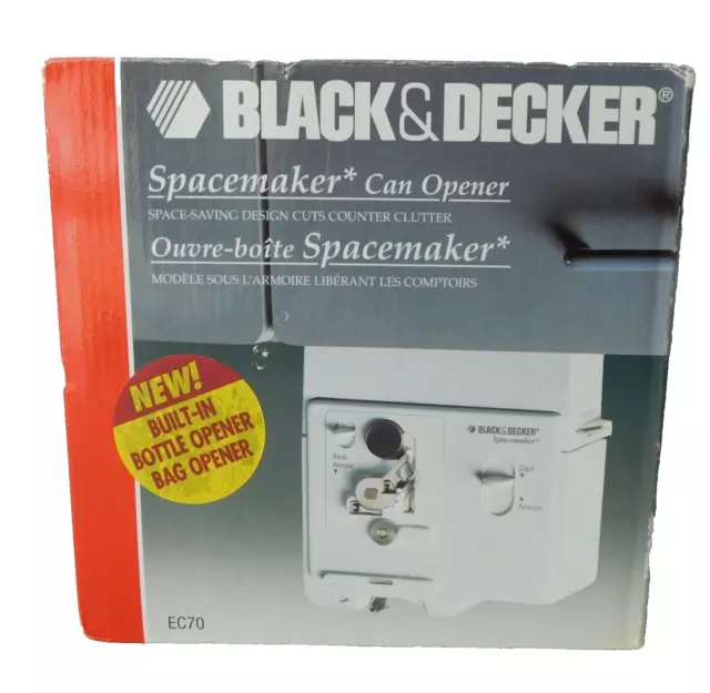 Black & Decker Space Maker Saver Can Opener EC70 Under Cabinet 