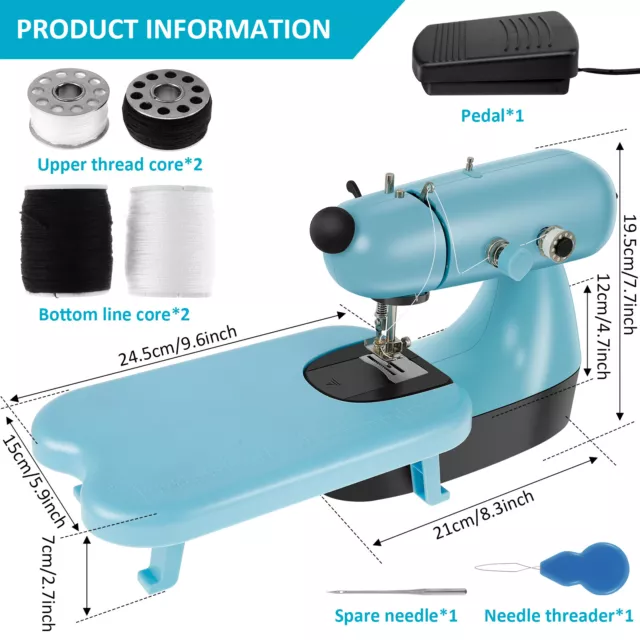 Mini Sewing Machine Small Electric Sewing Machine with LED Light.*h