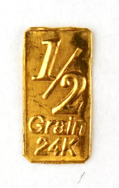 GOLD 1/2 Gn(NOT GRAM)BAR OF 24K PURE .999 FINE GOLD BULLION b41