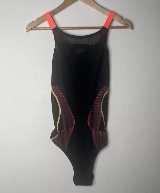 Speedo Endurance Black One Piece Swimwear Size AUS 14 36" Swimming Pool Mesh 2