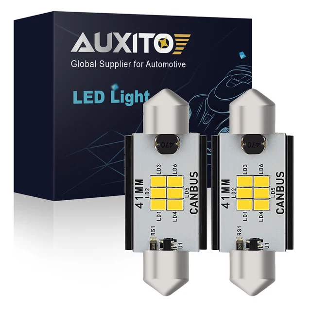 AUXITO 578 41mm 211-2 DE4410 LED Car Truck Dome Map Interior Lights White 6000K