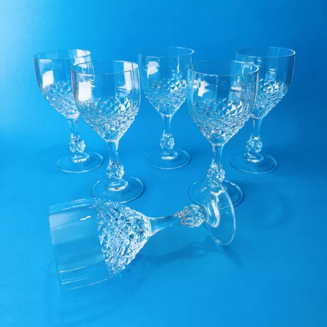 6 Cristal D’arques Crystal Sherry Glasses. Chenonceaux Pattern. 100ml