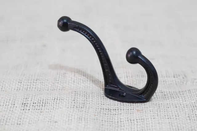 8 Cast Iron Black School Style Coat Hooks Hat Hook Rack Hall Tree Acorn Hook 3