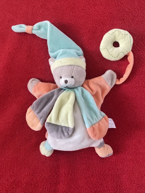 Doudou Marionnette Ours Bonnet Pétales Multicolore DOUDOU & COMPAGNIE NEUF