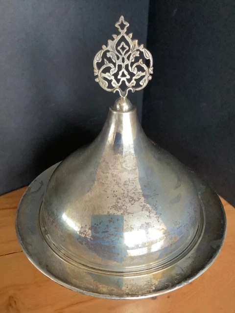 Versilberter Türkische Teller Tajine Servierform mit Deckel