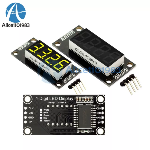 0.36" TM1637 7-Segment 4digit Tube LED Yellow Digital Display Module For Arduino