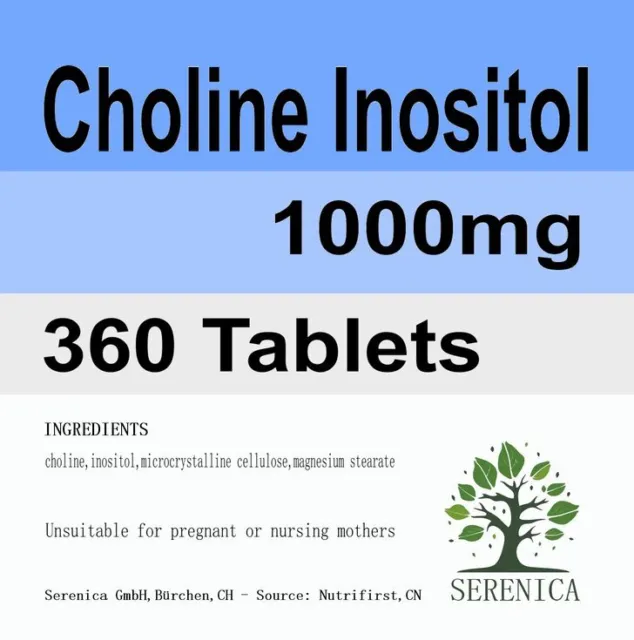 Choline Inositol Supplement 1000mg x 360 Tablets