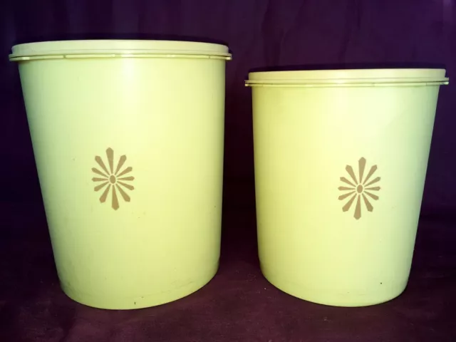 2 Boites Tupperware soleil jaune vintage