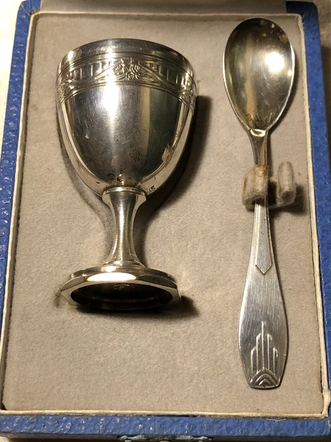 Coquetier & Cuillère Christofle - Métal Argenté, Coffret d'Origine