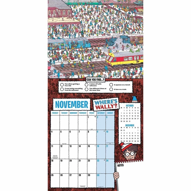 WHERE'S WALLY CALENDAR 2024 Entertainment Month To View £9.58