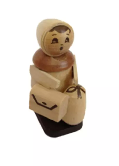 Ferienkind 6 cm Figur Tischdeko Erzgebirge NEU Miniatur Holzfigur Seiffen