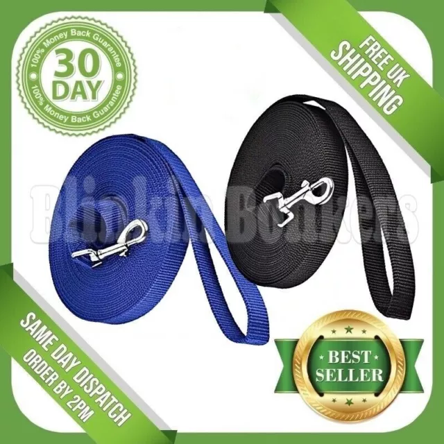 10M Extra Long Dog Training Lead Strong Nylon Leash Large Recall Line Walking