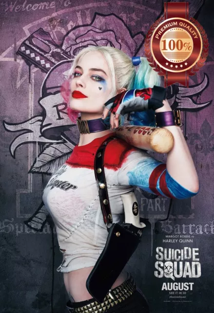 Harley Quinn Holding Bat Suicide Squad 2016 Cinema Movie Print Premium Poster