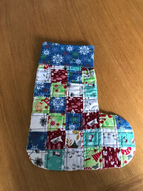 Handmade quilted Christmas stocking 