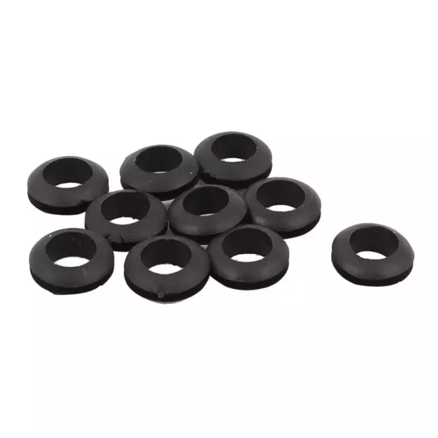 9mm Inner Dia Double Sides Rubber Cable Wiring Grommets Gasket Ring 10Pcs