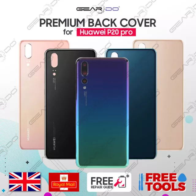 New Huawei P20 Pro Rear Back Battery Cover Glass Replacement Lens Adhesiv
